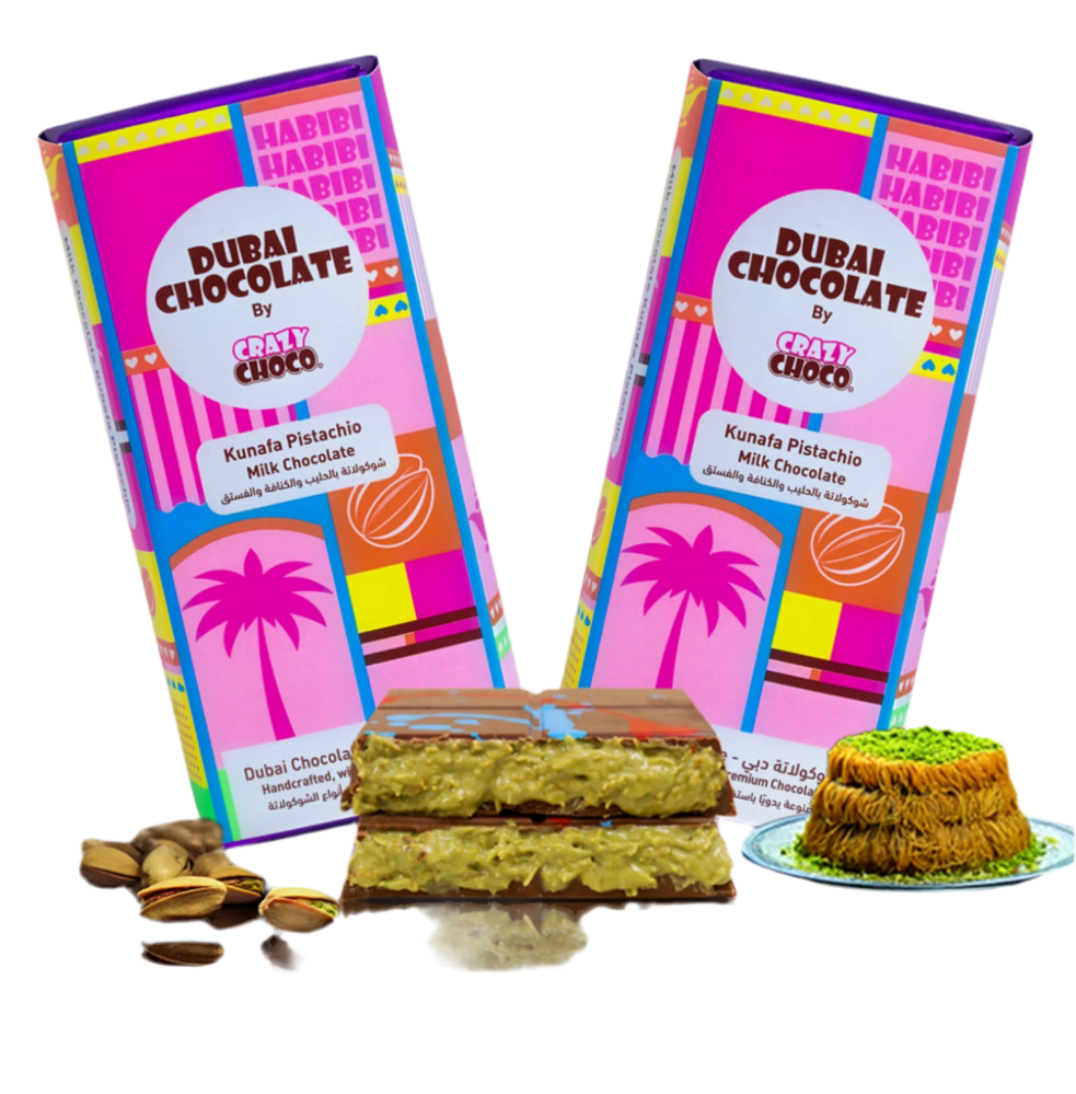 Dubai Chocolate by Crazy Choco kunafa pistachio milk chocolate