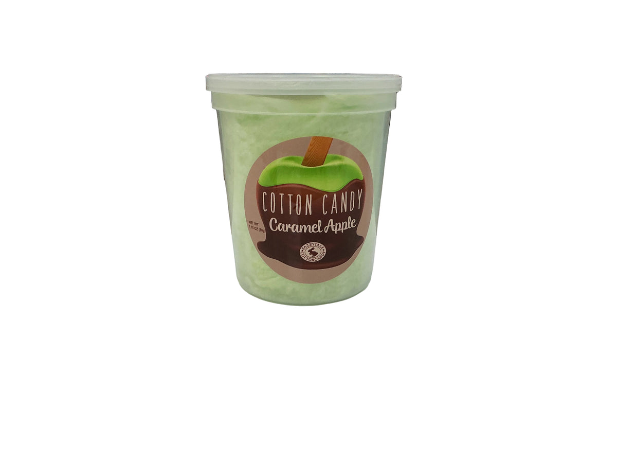 Cotton candy caramel apple