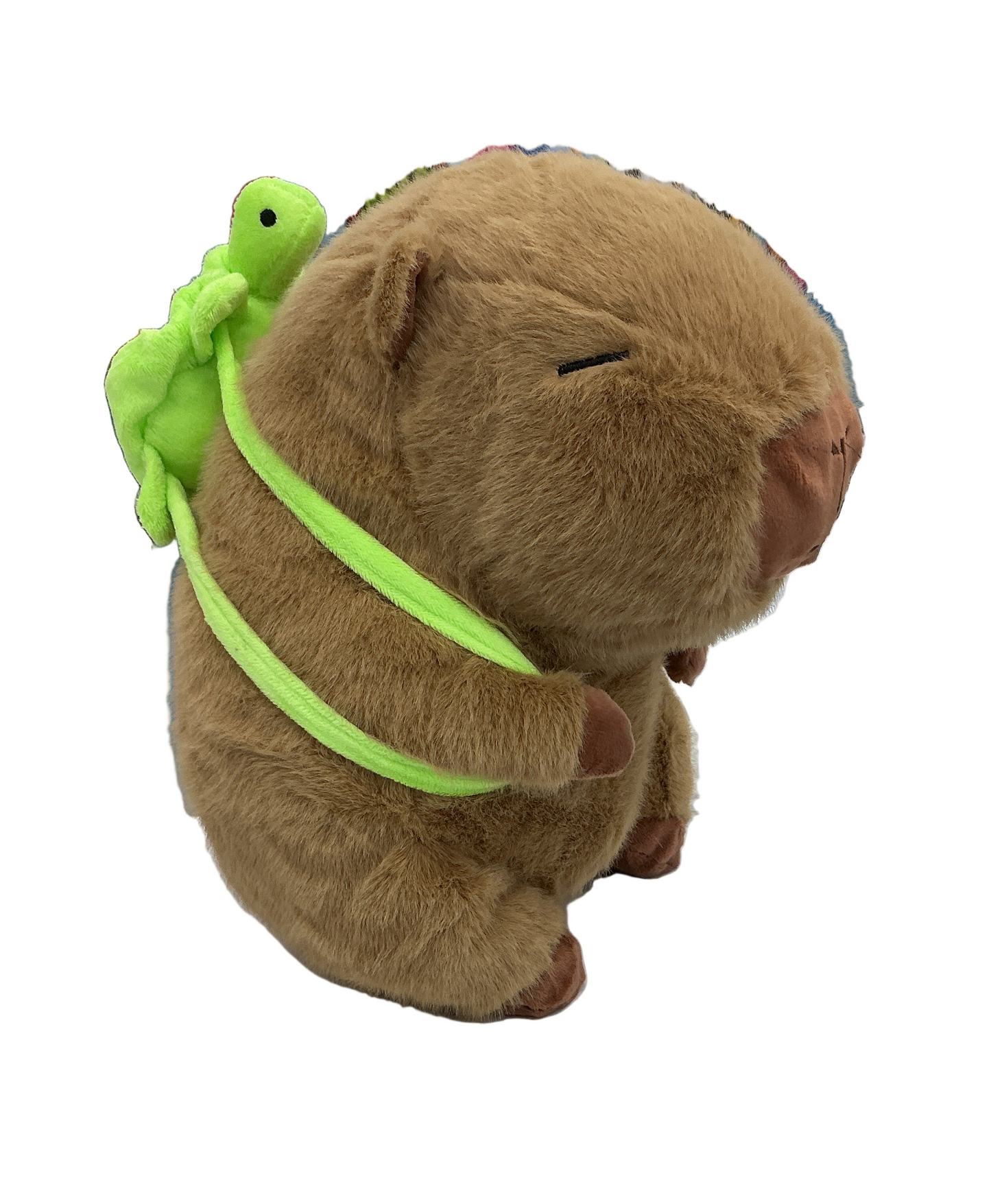 Capybara 9” Kawaii Plush w/ Turtle Backpack Squishy Pillow Toy