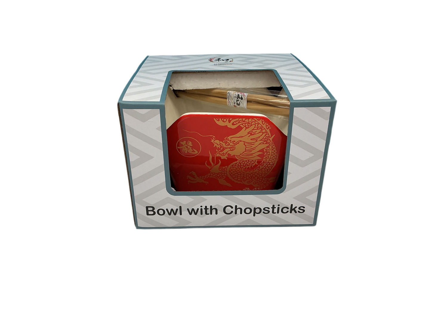 Red bowl with chopstick