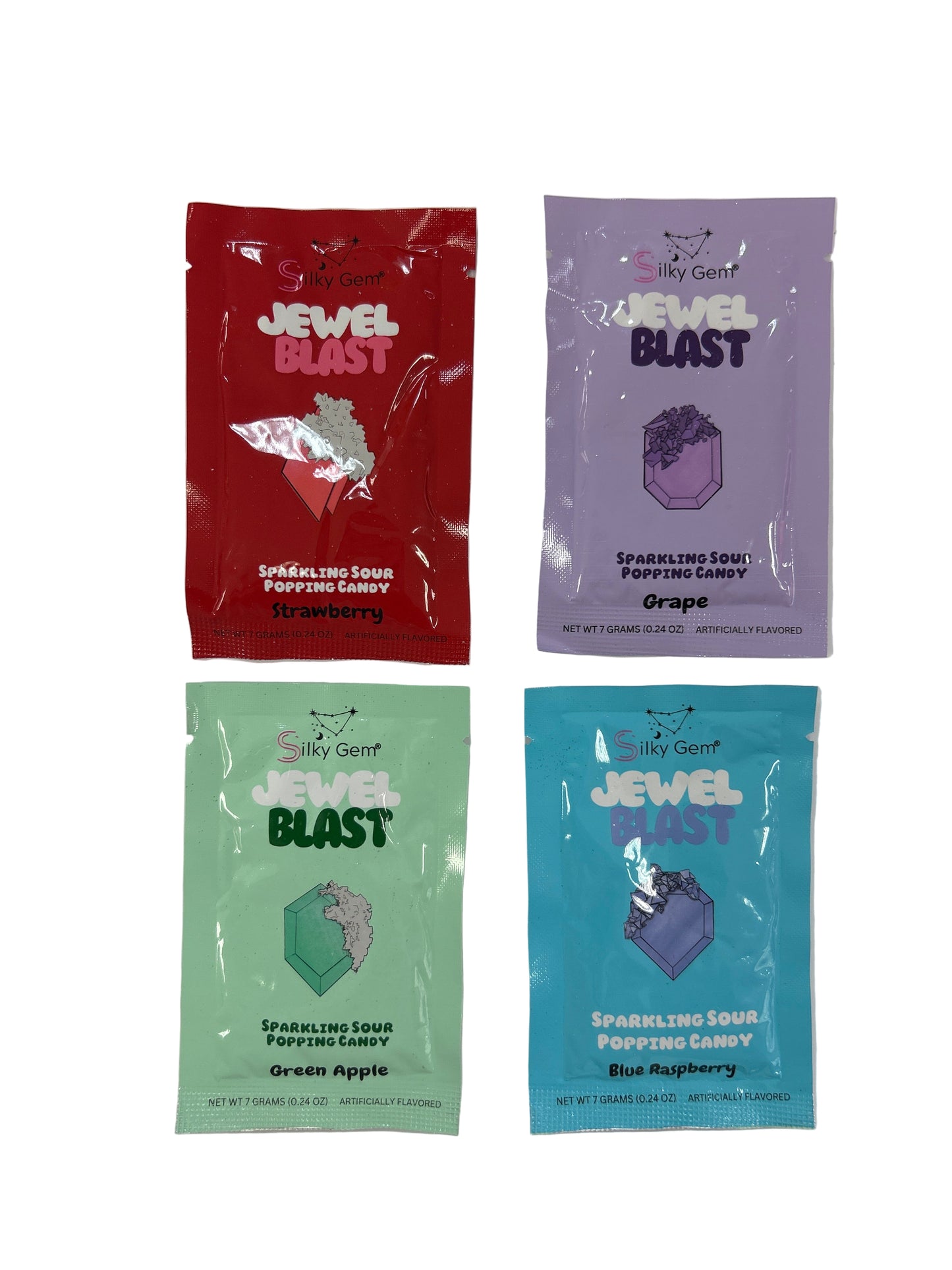 Jewel Blast Sparking Sour Popping Candy (4 flavor pack)