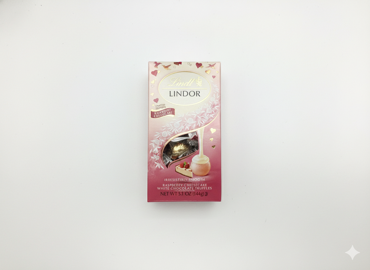 Lindt lindor raspberry cheesecake white chocolate truffle