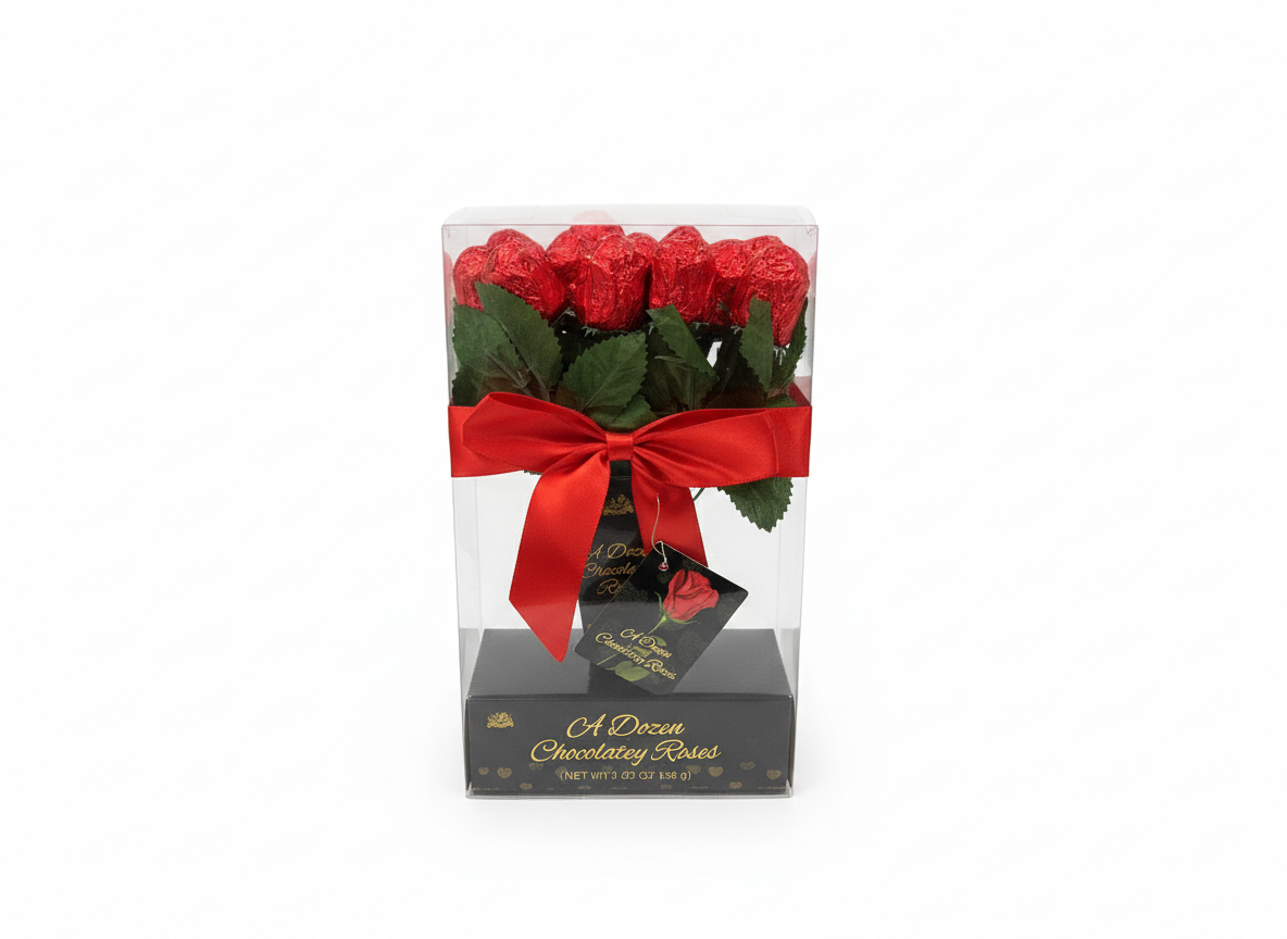 A dozen foiled chocolate roses