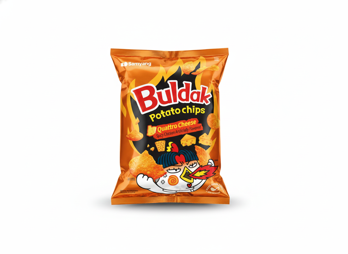 Buldak potato chips Quattro cheese