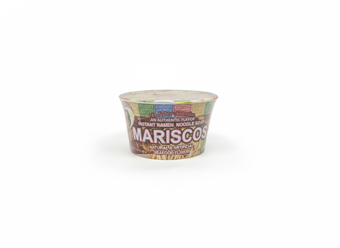 Mariscos instant noodles soup