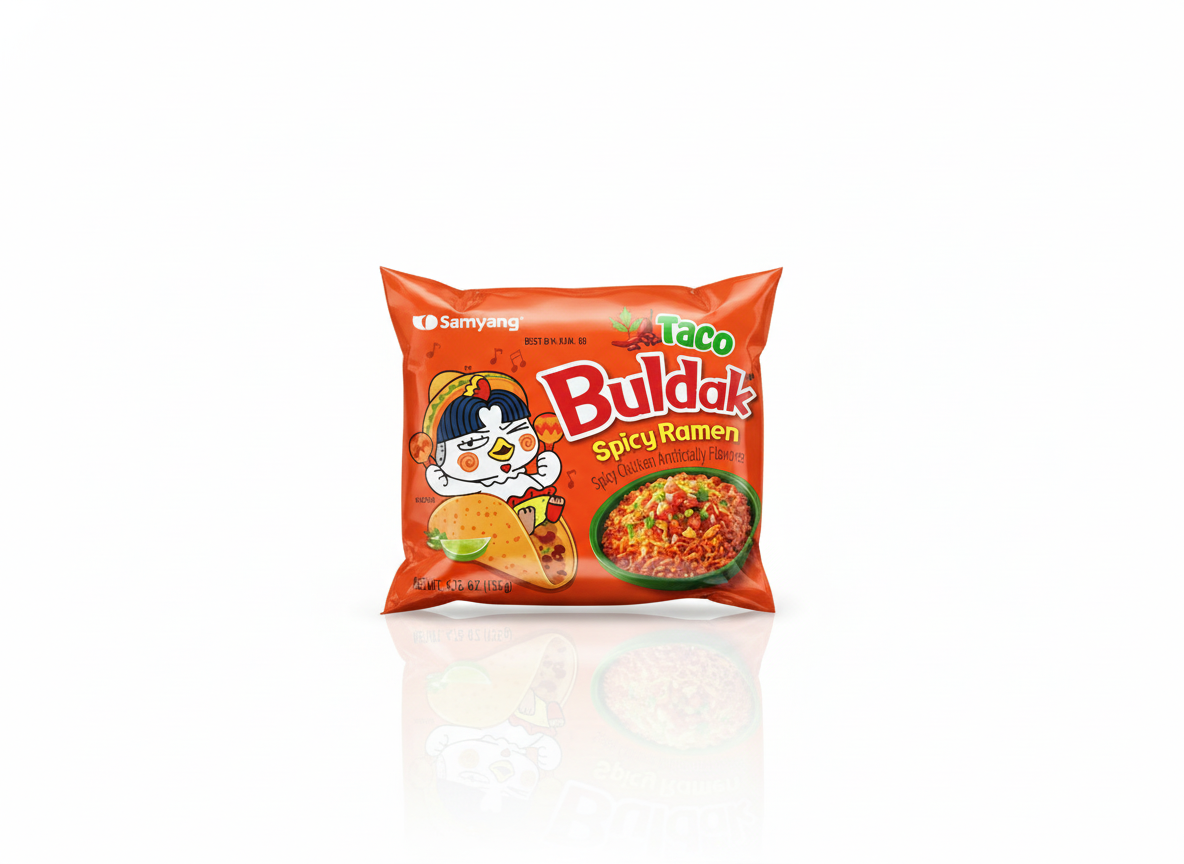 Buldak spicy ramen taco