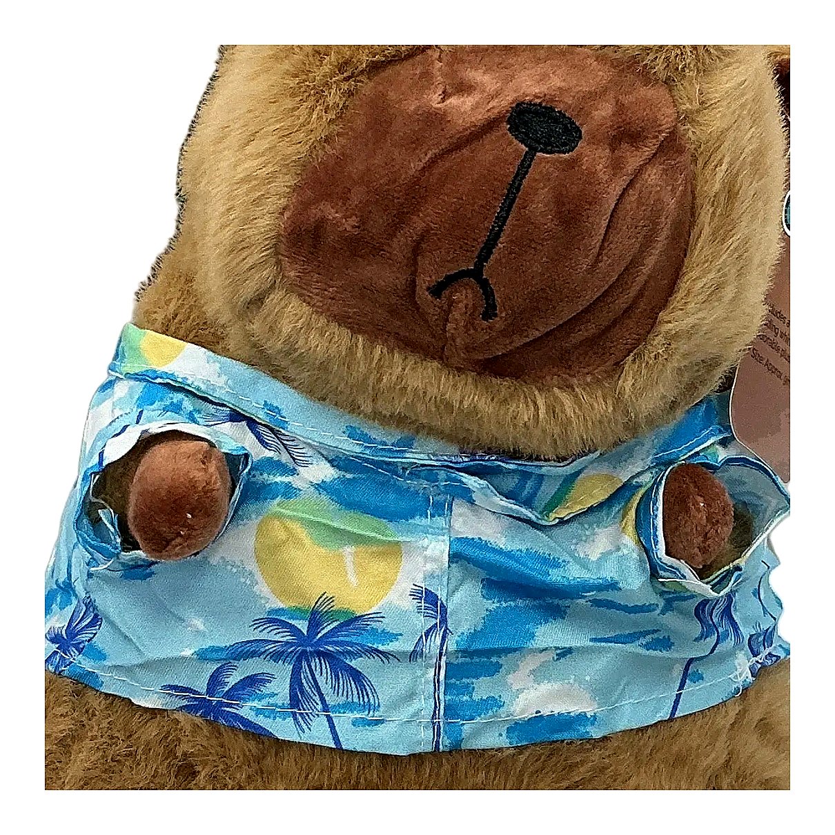 Capybara kawaii Hawaiian vacation shirt and hat plush - processed
