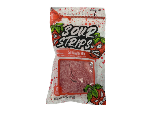Sour strip strawberry candy