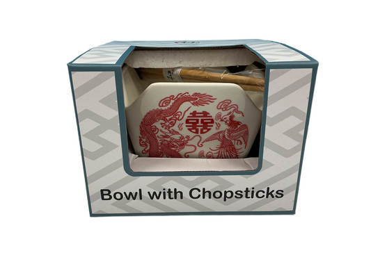 Red dragon chopstick bowl