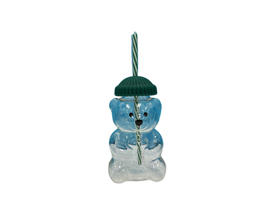 Teddy bear shaped glass tumbler