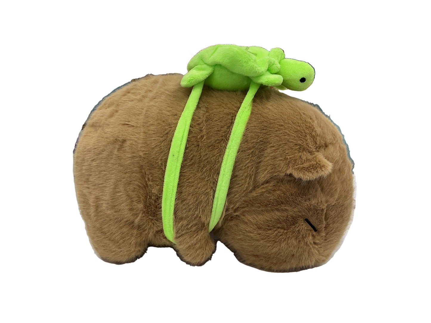 Capybara 9” Kawaii Plush w/ Turtle Backpack Squishy Pillow Toy