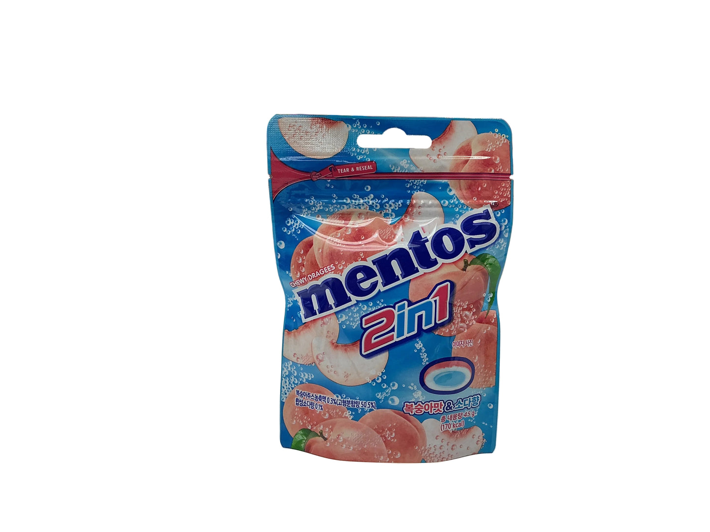 Mentos 2 in 1 peach and soda