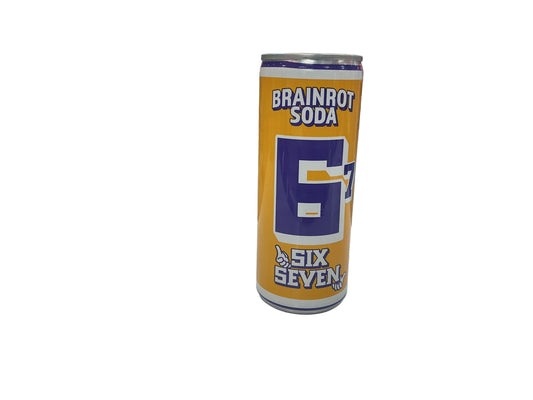Brainrot soda six seven yellow can