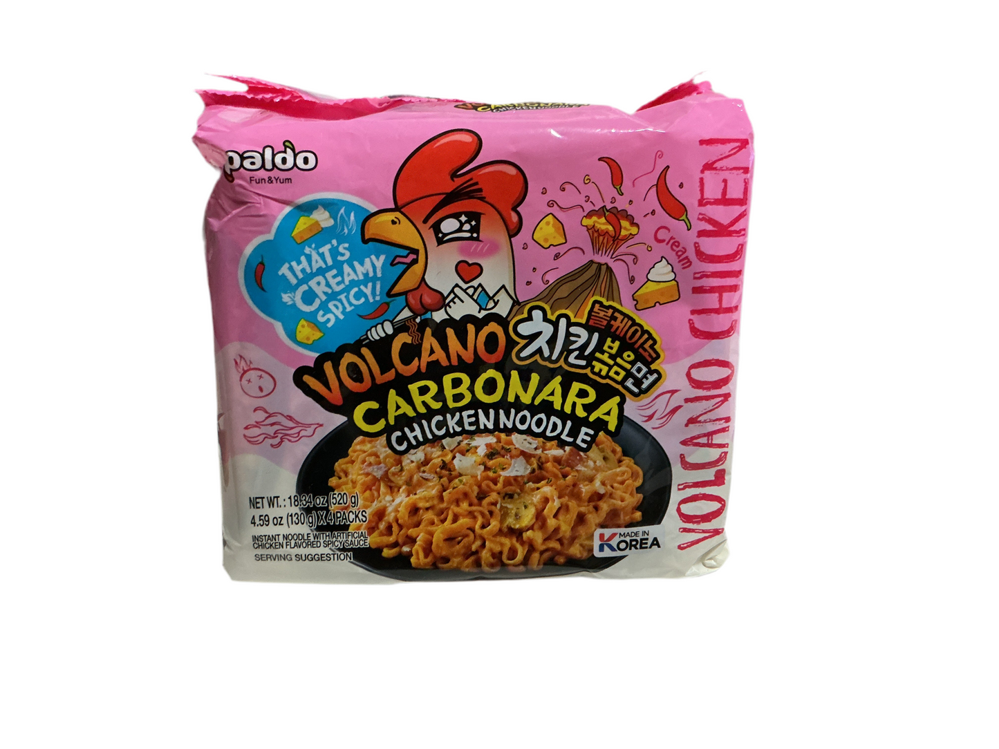 Paldo volcano carbonara chicken noodle
