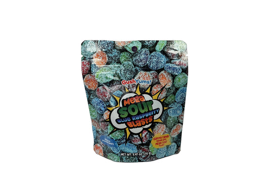 Gush Yums Mega Sour Blue Raspberry Blasts