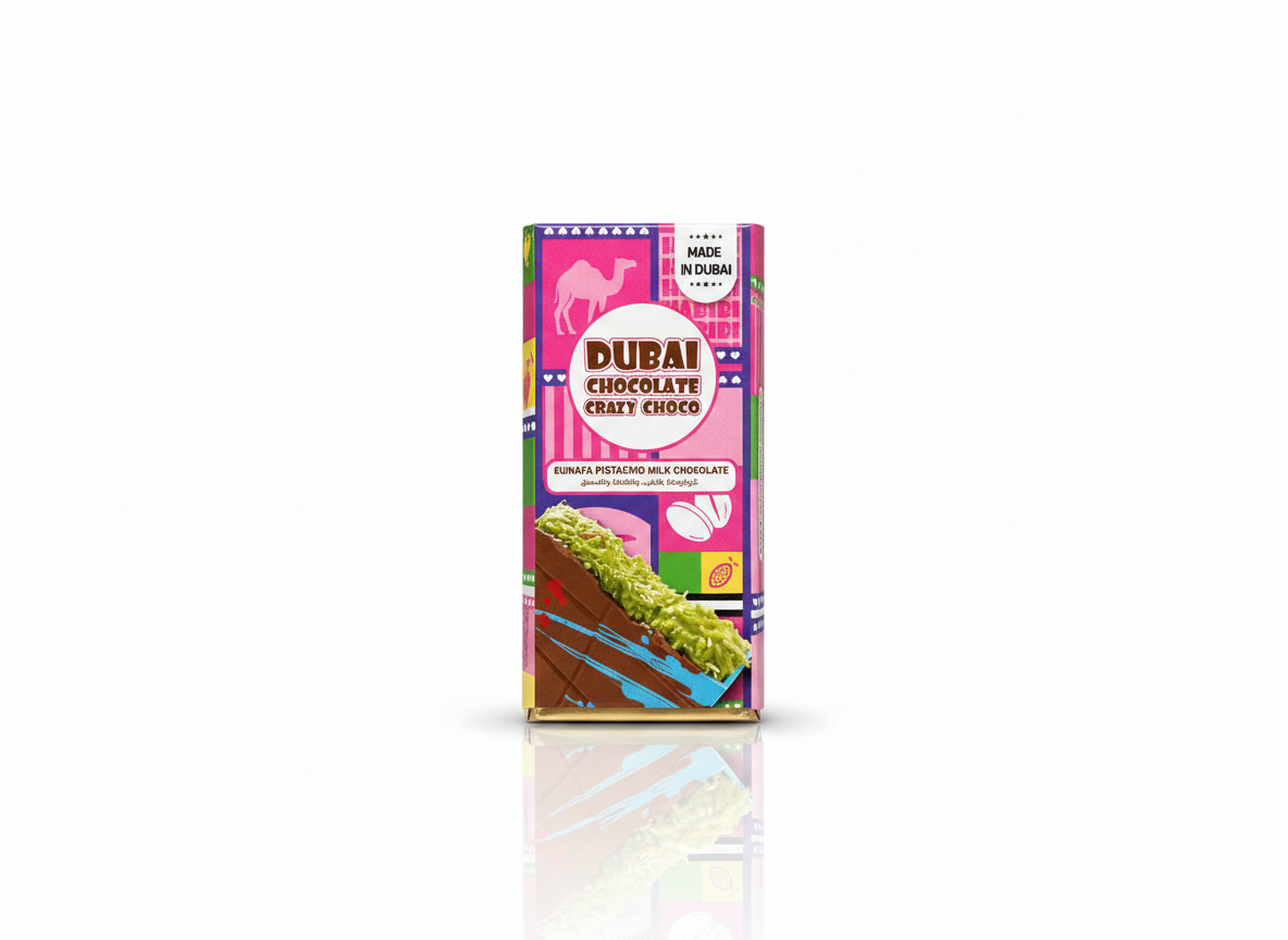 Dubai Chocolate by Crazy Choco kunafa pistachio milk chocolate