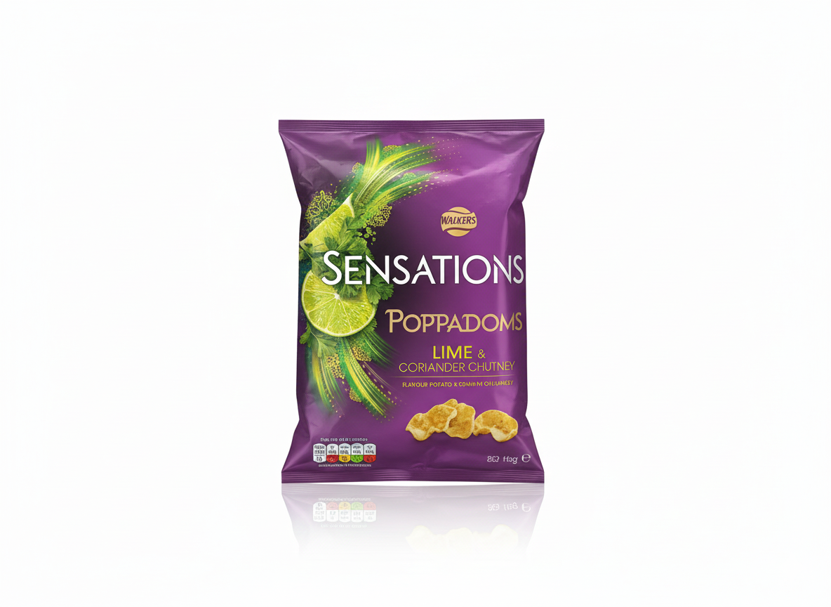 Walkers Sensations Poppadoms Lime Coriander Chutney