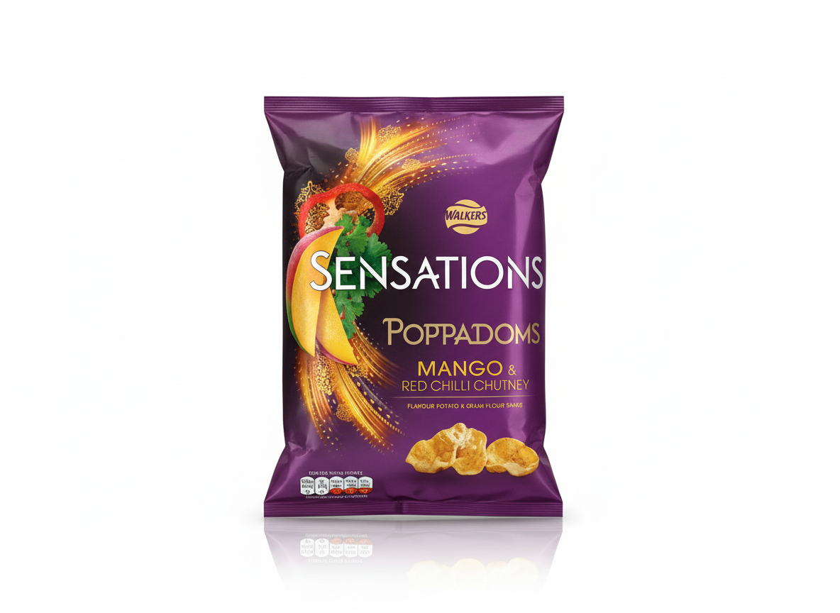 Walkers Sensations Poppadoms Mango Red Chilli Chutney
