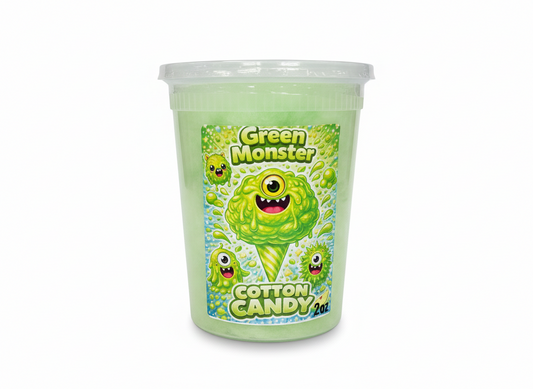 Cotton candy green monster