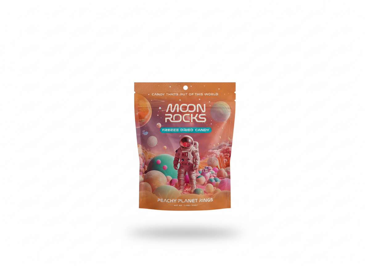 Moon rocks peachy planet rings