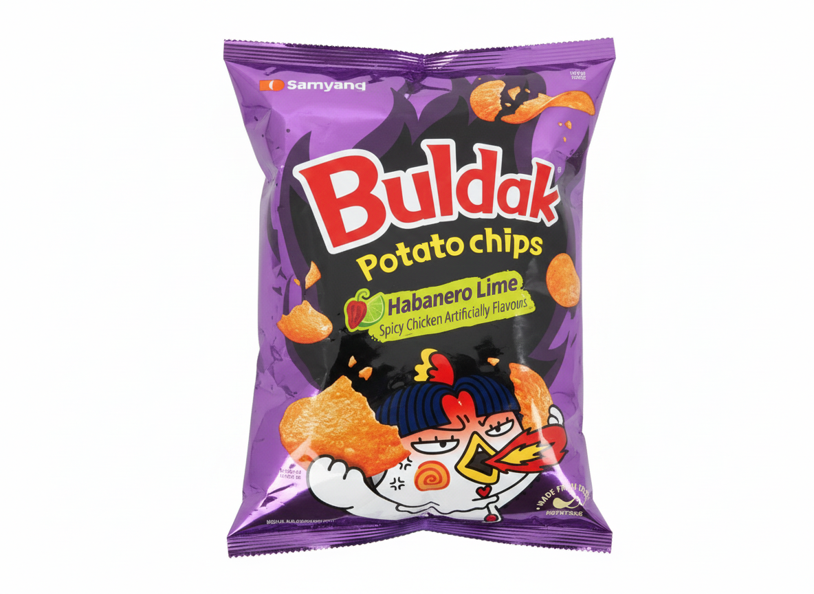 Buldak potato chips habanero lime