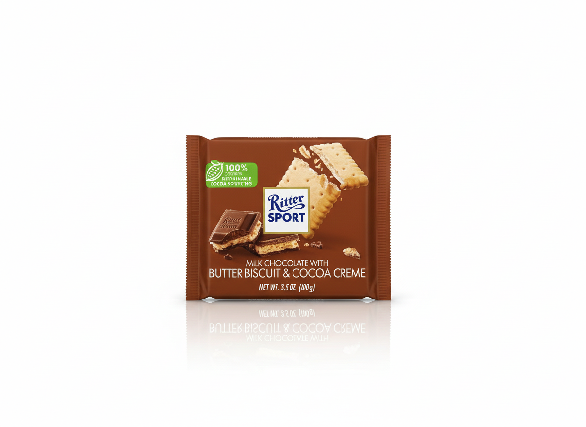 Ritter Sport Milk chocolate with butter biscuit & cocoa cream