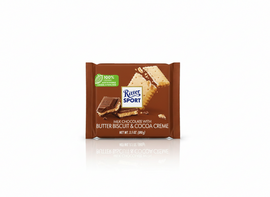 Ritter Sport Milk chocolate with butter biscuit & cocoa cream