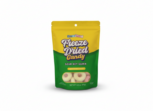 Freeze dried sour key gummy