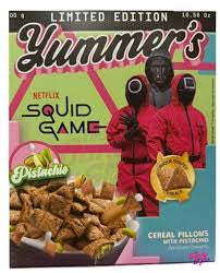 Squid game cereal pillows with pistachio