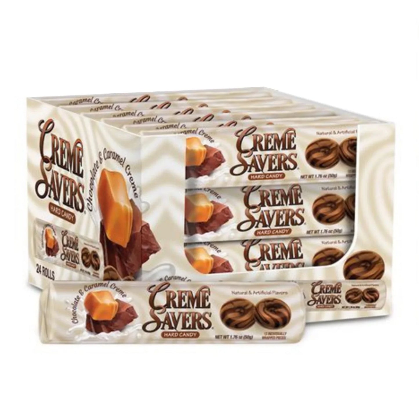 Creme savers chocolate and caramel roll