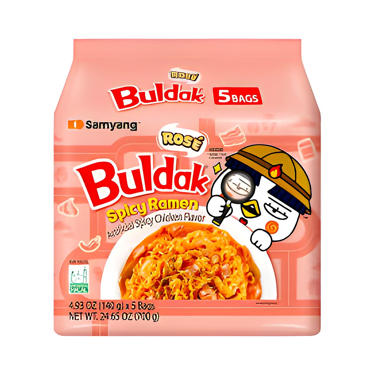 Samyang Buldak spicy ramen rose - processed
