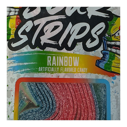 Sour strip Rainbow candy - processed