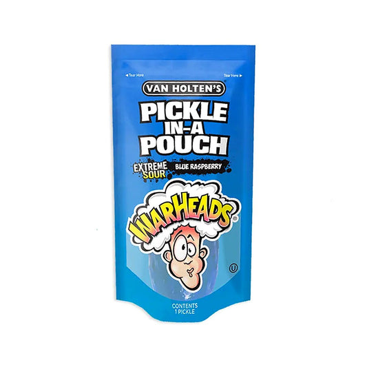 Van Holtens Warheads Blue Raspberry Pickle in a Pouch - processed